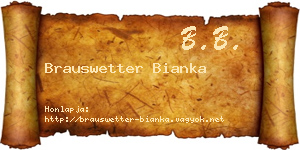 Brauswetter Bianka névjegykártya